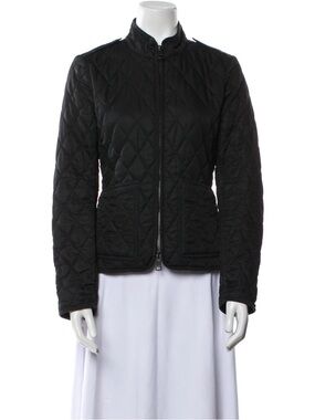 100% Authentic Burberry Brit Black Quilted Zip-Front Puffer Jacket